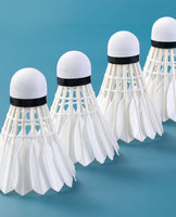 Volant de badminton en plumes d'oie naturelles, blanc, première qualité, 3 couches, sandwich, plumes droites, professionnel, international