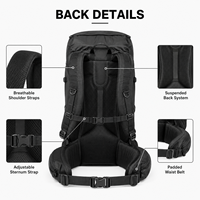 Sac à dos de camping personnalisé 30L avec cadre interne, confortable pour la randonnée, avec système de dos suspendu