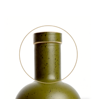Emballage personnalisé pour bouteille d'huile d'olive vert foncé mat 500 ml 375 ml avec décalcomanie de surface en céramique