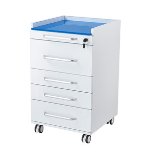 Medical Storage <b>Cart</b> With Four Drawers Steel Top Hospital Cabinet With Wheels For Clinic Use - Product Image 1
