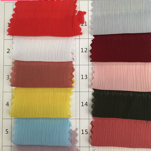 Nhà Cung Cấp Trung Quốc <span class=keywords><strong>100D</strong></span> Nhăn Voan Đồng Bằng Nhuộm 100% <span class=keywords><strong>Polyester</strong></span> Xếp Li Vải Voan Cho Trang Phục - Product Image 2