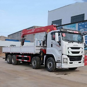 รถบรรทุก ISUZU GIGA ของจีน ขนาด 8x4 บรรทุกหนัก 14 ตัน 16 ตัน ติดตั้งเครนไฮดรอลิกแบบยืดไสลด์ได้ ขาย - Product Image 1