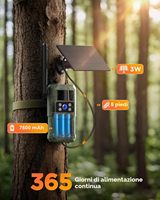 Caméra de chasse solaire 4G LTE 8MP 2K avec vision nocturne 950nm, longue autonomie, pour observation de la faune