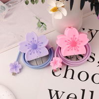 Ensemble de protection de chargeur à motif floral avec protège-câble pour adaptateur Apple 20W US – Idéal pour les filles