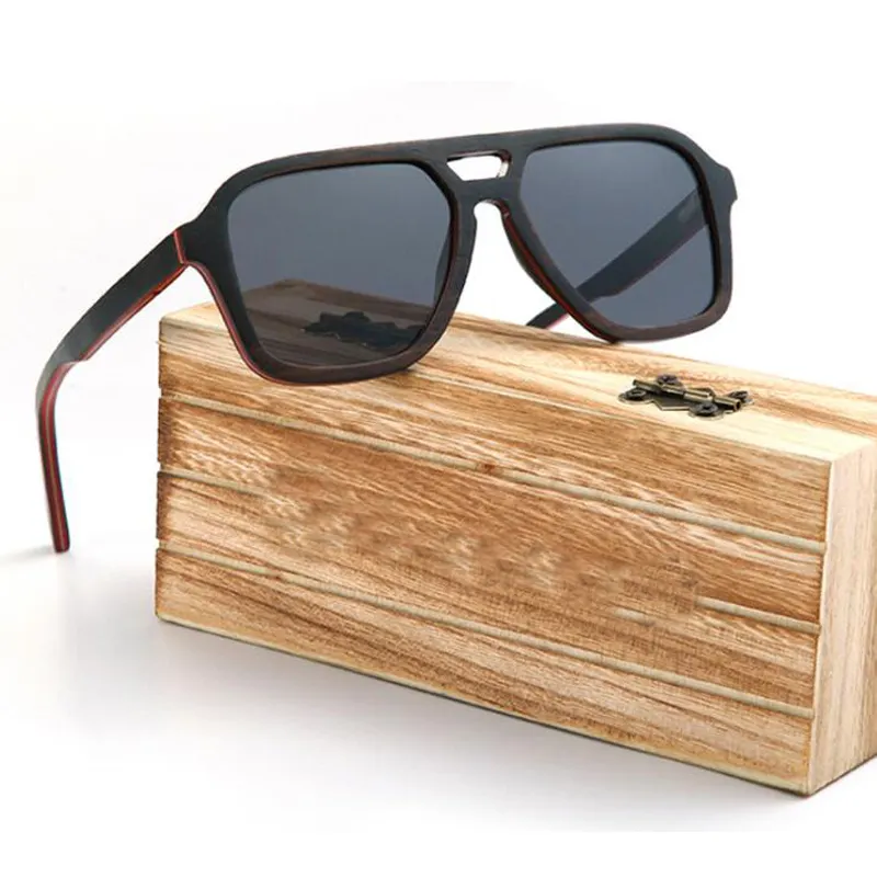 중국 도매 태양 안경 사용자 정의 수제 대나무 나무 편광 나무 선글라스 제조 gafas