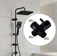 Ensemble de colonne de douche carrée polie en cuivre et acier inoxydable, avec robinet de salle de bain monocommande eau froide et système de robinetterie pour baignoire