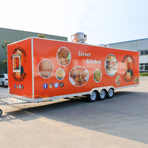 होनलू स्टेनलेस स्टील विंटेज मोबाइल फूड ट्रेलर कॉफी वैन हॉटडॉग कार्ट स्नैक फूड कैंडी पूरी तरह से सुसज्जित जंग प्रतिरोधी - Product Image 4