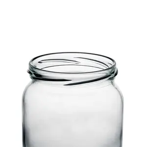 Berlin Packaging 1L Glass Round Jar For Storage With Metal Lid Customized Transparent Jam Jar Food Grade Empty Clear Glass Round