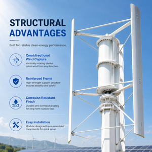 Generadores Eólicos Tipo H Resistentes a la Corrosión R&X RX-HV de 5kw 220v Trifásicos con Aspas de Aluminio con Recubrimiento en Aerosol, Velocidad de 12m/s - Product Image 6