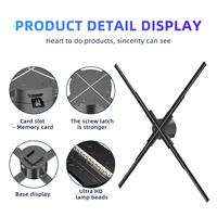 Nouvelle Arrivée 2026 Ventilateur Holographique HD 3D à Vision Directe Bluetooth avec Application de Montage 3D, 4 Pales, 45cm, 52cm, 60cm, Unité Unique pour Vitrine de Centre Commercial