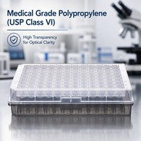 Micro-plaque de laboratoire stable en U à puits rond de 0,4 ml pour lecteur de micro-plaques, pour tests biologiques de routine