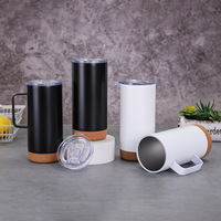 DAJI HYDRO Tasse à café isotherme en acier inoxydable 500 ml, forme cola, double paroi, sans BPA, avec logo personnalisé et base en bois, pour le bureau