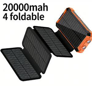Batterie <span class=keywords><strong>solaire</strong></span> pliable 20000mAh avec 4 panneaux 6W, <span class=keywords><strong>chargeur</strong></span> sans fil 10W, charge rapide, batterie <span class=keywords><strong>solaire</strong></span> portable avec lumière LED - Product Image 2