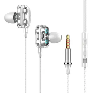 Novo fone de ouvido Universal 3.5mm In-Ear A4 Wired Stereo Earbuds Microfone embutido Alta qualidade Wired Earphones Headset Headphones