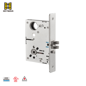 Cylindre de serrure de porte à mortaise KEYMAN, norme américaine, qualité ANSI 1, type sectionnel, finition en acier inoxydable, clé durable - Product Image 1