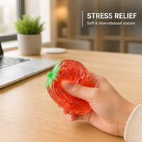 Jouet anti-stress en TPR transparent en forme de fraise