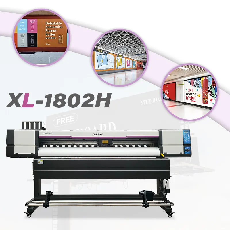 เครื่องพิมพ์ Eco Solvent ในร่มกลางแจ้ง 1800 มม. 2 หัวปรับง่ายเครื่องพิมพ์ I3200 ผลิตในประเทศจีน