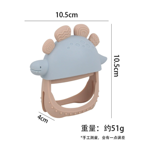 2025 New Dinosaur Teething Mitt Anti-Hand Chewing Glove for Babies Bpa-Free Silicone Chew Toy with Dino Spikes for Soothing - Product Image 4