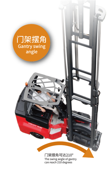 full AC system max lifting height 12.5m flexible steering electric articulated forklift for indoor and outdoor stacking
