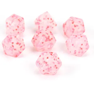 12/15/19mm and 17mm Hexagon Love shape Beads For Pens Jewelry Making DIY Crystal Heart Valentines Day Silicone Bead