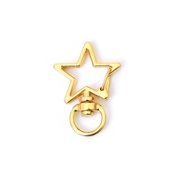 Vente Flash : Porte-clés pivotant en métal avec fermoir mousqueton, formes variées (Lune, Étoile, Fleur)