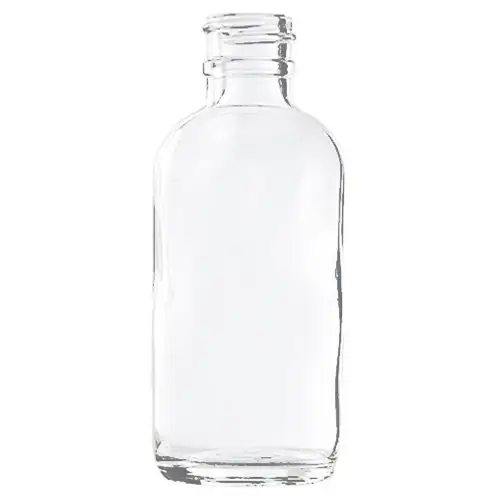 2 ounce Clear Glass Boston Round Bottles w/ Black Bulb Glass Droppers