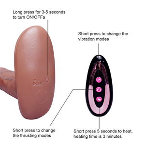 Vibrador telescópico, pene grande, Control remoto, calefacción, Correa realista en consolador, vibrador, tapón Anal para adultos, pene, Juguetes sexuales para mujeres - Product Image 6