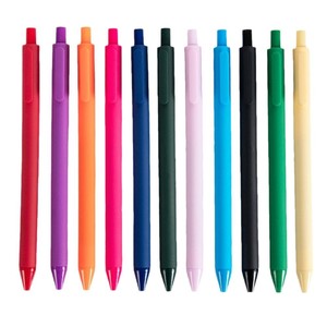 Stylos gel neutres, pointe bille colorée, fermeture à pression, logo personnalisable, cadeau promotionnel, papeterie d'écriture, imperméable, résistant aux chocs - Product Image 3