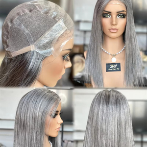 Peluca médica lista para enviar para mujer, peluca de PU de encaje completo de silicona de piel fina sin pegamento, peluca médica de color de pelo pálido para alopeica - Product Image 1