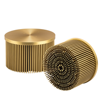 Radiateur de refroidissement LED COB 100W en aluminium anodisé doré D160