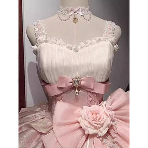 Robe Lolita de princesse JSK rose, robe de fête, naturelle, antistatique, longueur au sol, <span class=keywords><strong>petite</strong></span> fleur, anniversaire, fuite, mignonne, douce - Product Image 4