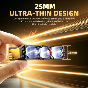 ไฟส่องกระจังหน้ารถยนต์ W9 Optical Grille Light ขนาด 25 มม. แบบบางพิเศษ LED 5500K แสงคู่ IP67 กันน้ำ - Product Image 6