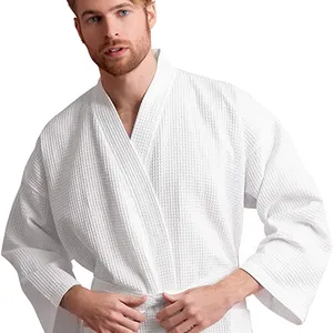 Wholesale Hotel Waffle Bathrobe Men Nightshirts Sleepwear Bathrobe