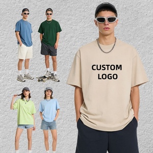 Camiseta de Algodón Grueso con Logotipo Personalizado, 300 g/m², Camiseta Extra Grande para <span class=keywords><strong>Hombre</strong></span>, <span class=keywords><strong>Camisetas</strong></span> Lisas con Hombros Caídos, 100% Algodón, Venta al Por Mayor - Product Image 1