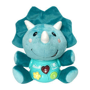 Peluche Triceratopo Confortante in Cotone PP con Luci e Musica, Giocattolo per l'Educazione Precoce e il Sonno dei Neonati - Product Image 1