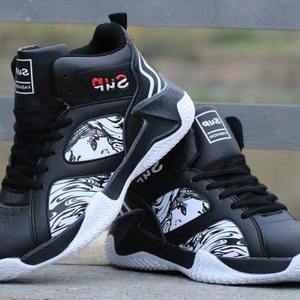 Chaussures de basket-ball pour hommes en cuir, à semelle épaisse, pour le printemps et l'été, chaussures de sport élégantes, style basket-ball pour hommes - Product Image 4