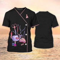 FYD Logo personnalisé motif animal de compagnie toiletteur uniforme multicolore t-shirt surdimensionné à manches courtes chien toilettage uniforme pour animalerie