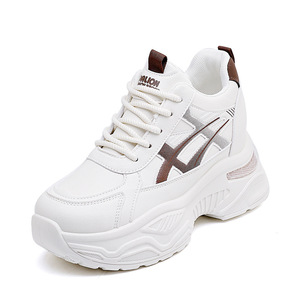Zapatillas Deportivas de Malla para Mujer, con Cordones, Punta Redonda, Transpirables, Suela Gruesa, Entresuela de EVA, Suela Exterior de Goma, para Todas las Temporadas, Blancas - Product Image 3