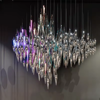 Suspension de décoration d'intérieur de style contemporain Grand lustre personnalisé en verre de luxe pour hôtel