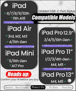 Stylet magnétique élégant avec logo couleur personnalisé OEM et port de charge USB-C dissimulé pour iPad 10e/11e génération A16, compatible iPad Air Pro - Product Image 4