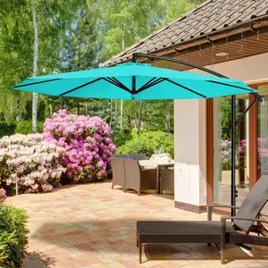 Открытый садовый солнцезащитный козырек 3 м большой размер черный полиэстер складной кафе настил Ресторан консольные зонтики банан патио зонтики