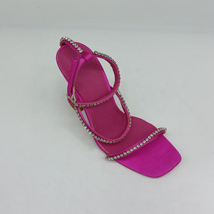 Cialisa-Sandalias de tacón alto y fino <span class=keywords><strong>para</strong></span> mujer, zapatos de satén personalizados con tirantes de diamantes de imitación, <span class=keywords><strong>para</strong></span> boda, <span class=keywords><strong>2022</strong></span> - Product Image 2