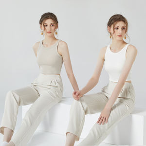 Женский дышащий Повседневный Спортивный укороченный топ со встроенным бюстгальтером, летняя майка, короткая длина, верхняя одежда - Product Image 2