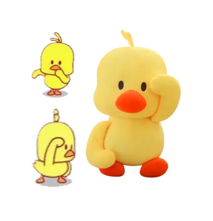 Custom novelty small yellow duck plush animal toys funny dancing duck dolls pillow gift girls