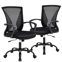 Chaises de bureau exécutives modernes à hauteur réglable, en tissu maillé, pivotantes, avec base en acier inoxydable, manuelles