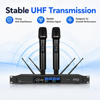 Système de microphone sans fil portable à double canal TK2000S-1, microphone sans fil UHF True Diversity pour spectacle sur scène