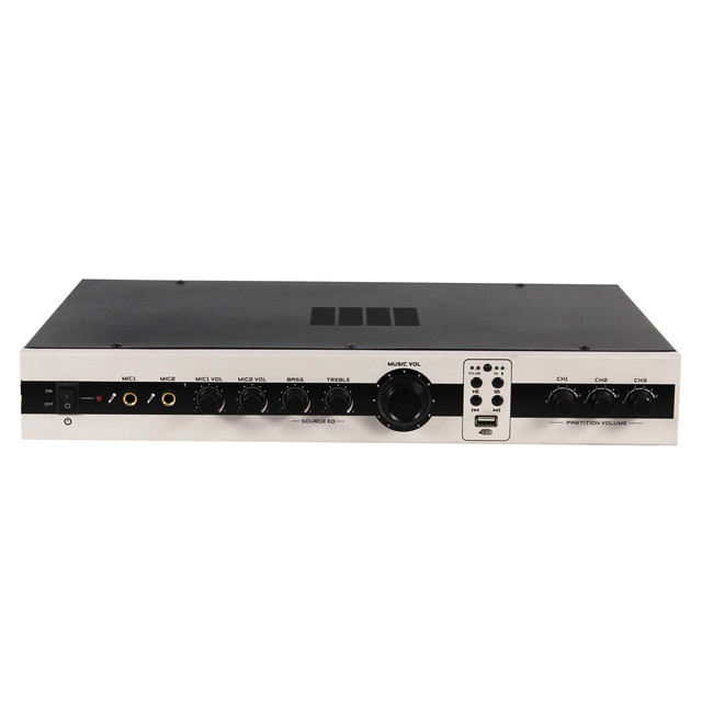 Public Address System 1.5u 250 Watt 70V Module Mixer Digital PA Power Amplifier Effect