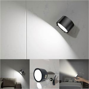 Rechargeable Cordless <b>LED</b> <b>Wall</b> Lamp Remote Control Double Sided <b>Dimmable</b> Night <b>Light</b> Rotatable Bedroom Table Lamp Metal Candle - Product Image 3