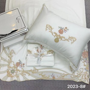 Juego de cama de calidad de Hotel de algodón puro Tencel de lujo, funda nórdica con costuras bordadas, ropa de cama, Sábana plana, comodidad para el <span class=keywords><strong>hogar</strong></span> - Product Image 4