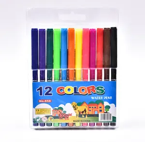 Promotionele Goedkoopste Promotie Geventileerde Eenvoudige Slanke Water Kleur Pen Viltstift Wasbare Marker Voor Kinderen Tekenen